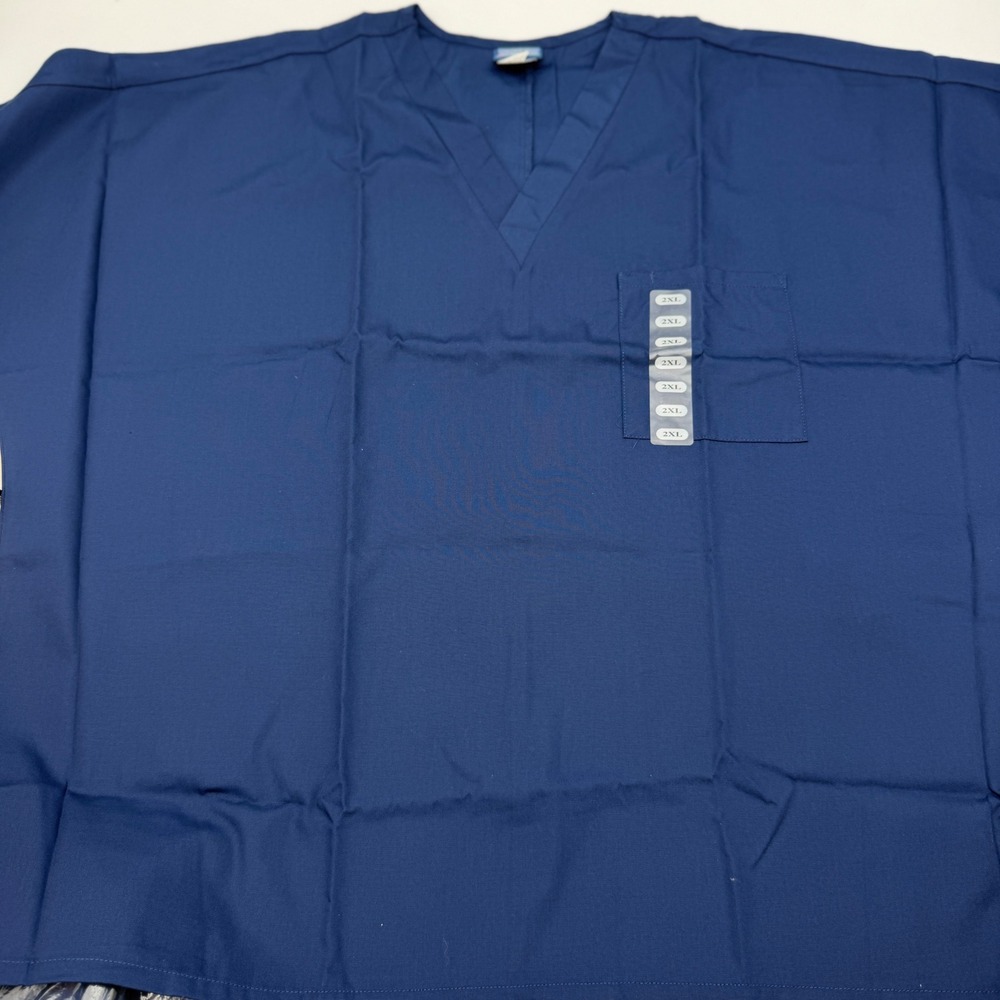 Cherokee Workwear 4777 Originals Unisex V-Neck Scrub Top Navy Blue 2XL NWT